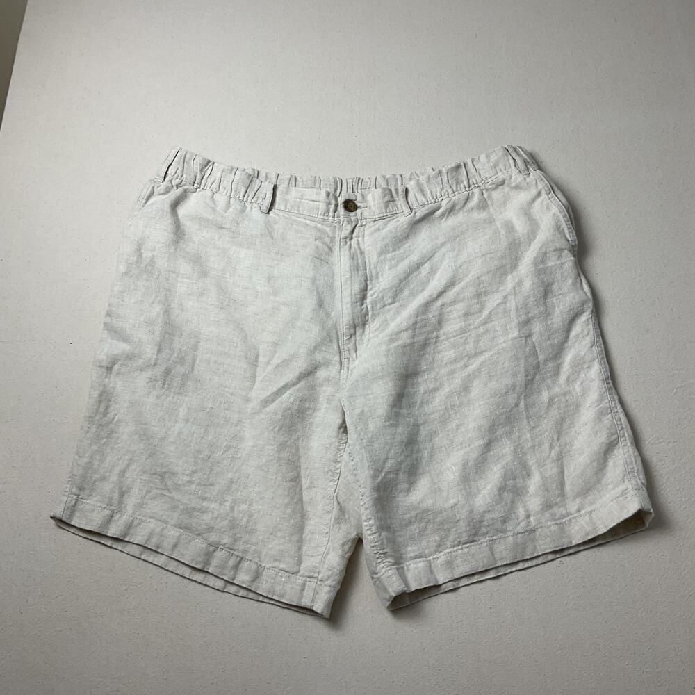 Caribbean Casual White Linen Shorts Womens US14 EU46